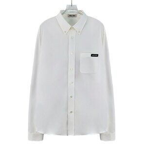 Miu Miu White cotton long-sleeve shirt